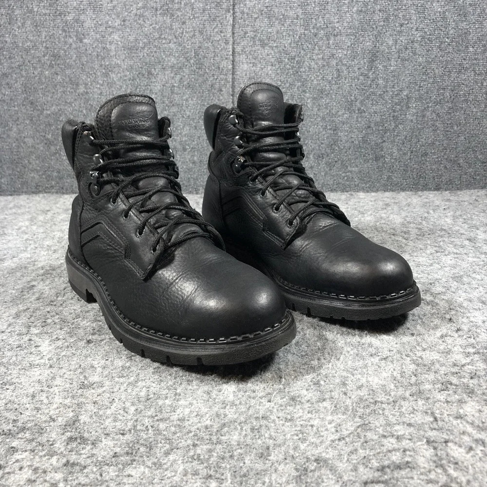 Red Wing 9143 Work Boots Mens 13D Black Leather EH USA Made Workwear